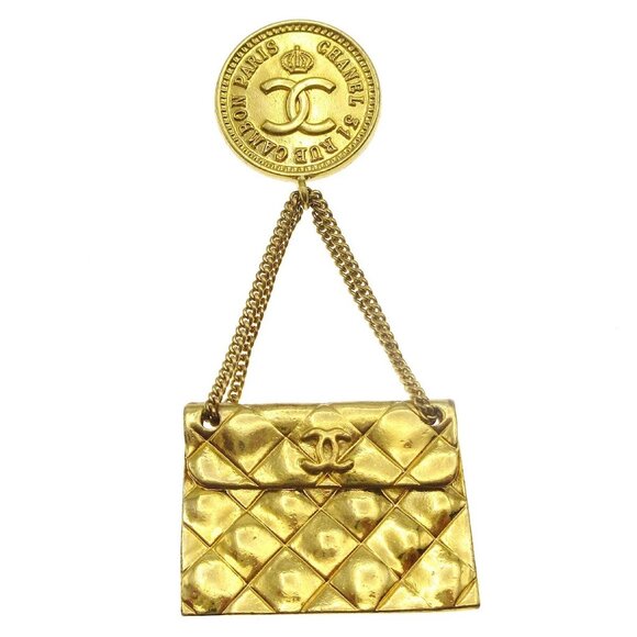Chanel Bag Brooch Pin Gold 29 AK35524d - Picture 1 of 8